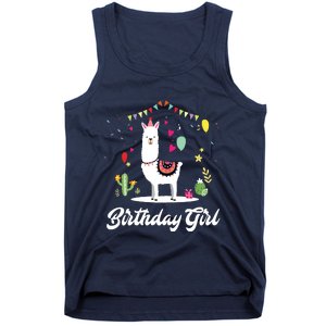 Cute Alpaca Llama Cactus Girl Birthday Party Animal Gift Tank Top