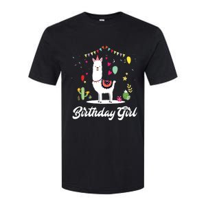 Cute Alpaca Llama Cactus Girl Birthday Party Animal Gift Softstyle CVC T-Shirt