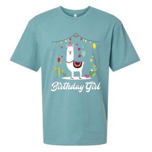 Cute Alpaca Llama Cactus Girl Birthday Party Animal Gift Sueded Cloud Jersey T-Shirt