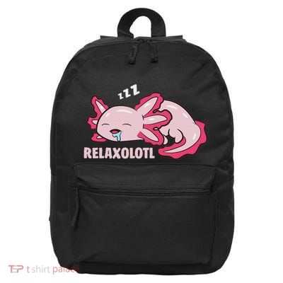 Cute Axolotl Lover Mexican Salamander Relaxolotl 16 in Basic Backpack