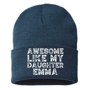 Cute Awesome Like My Daughter Emma Dad Mom Father Mother Day Sustainable Knit Beanie