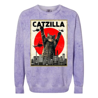 Catzilla Anime Lover Kawaii Animals Japanese Style Movies Colorblast Crewneck Sweatshirt