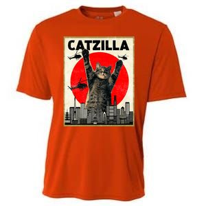 Catzilla Anime Lover Kawaii Animals Japanese Style Movies Cooling Performance Crew T-Shirt