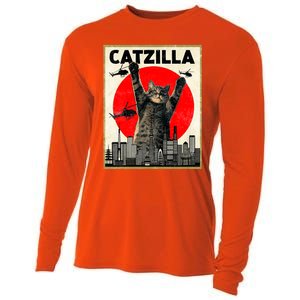 Catzilla Anime Lover Kawaii Animals Japanese Style Movies Cooling Performance Long Sleeve Crew