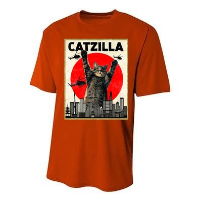 Catzilla Anime Lover Kawaii Animals Japanese Style Movies Performance Sprint T-Shirt