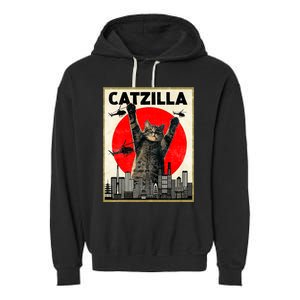 Catzilla Anime Lover Kawaii Animals Japanese Style Movies Garment-Dyed Fleece Hoodie