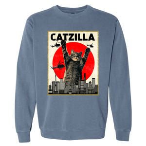 Catzilla Anime Lover Kawaii Animals Japanese Style Movies Garment-Dyed Sweatshirt