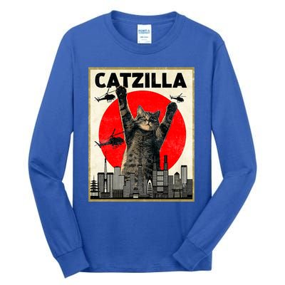 Catzilla Anime Lover Kawaii Animals Japanese Style Movies Tall Long Sleeve T-Shirt