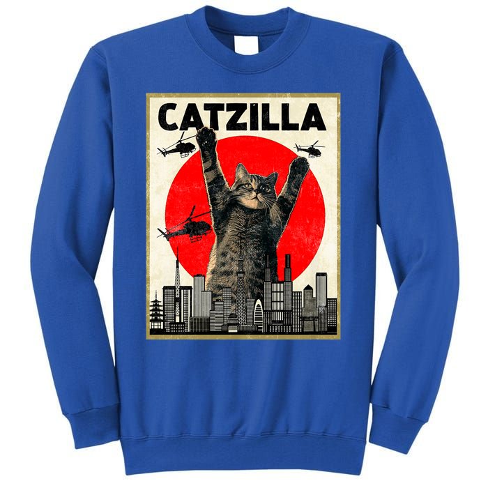 Catzilla Anime Lover Kawaii Animals Japanese Style Movies Tall Sweatshirt