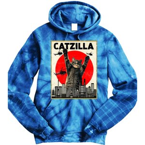 Catzilla Anime Lover Kawaii Animals Japanese Style Movies Tie Dye Hoodie