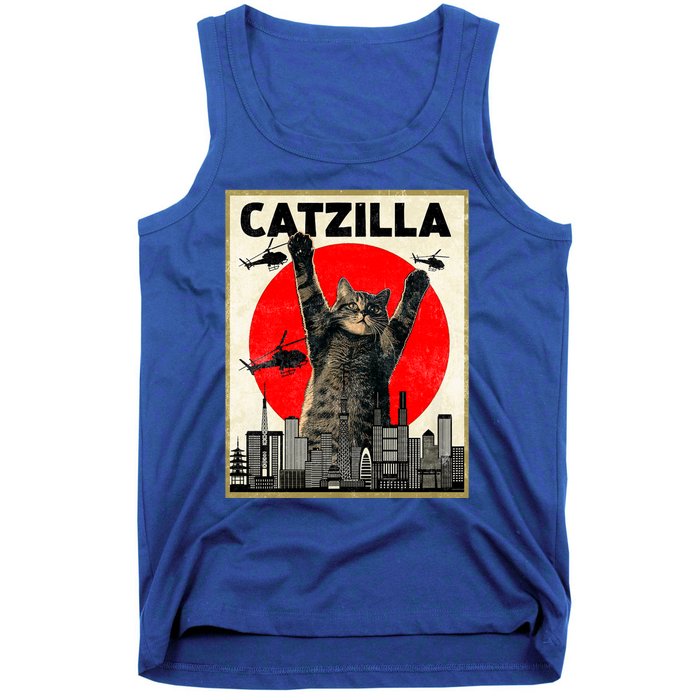 Catzilla Anime Lover Kawaii Animals Japanese Style Movies Tank Top