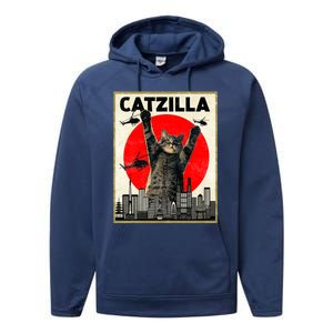 Catzilla Anime Lover Kawaii Animals Japanese Style Movies Performance Fleece Hoodie