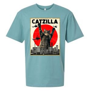 Catzilla Anime Lover Kawaii Animals Japanese Style Movies Sueded Cloud Jersey T-Shirt