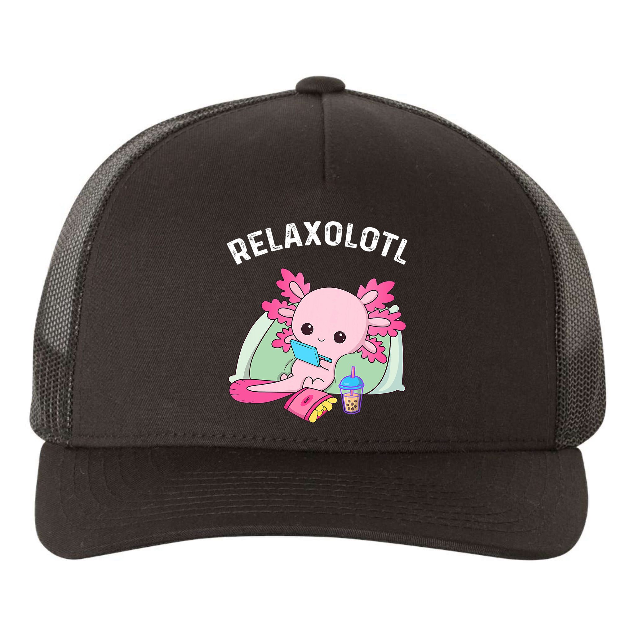 Cute Axolotl Lover Mexican Salamander Relaxolotl Yupoong Adult 5-Panel Trucker Hat