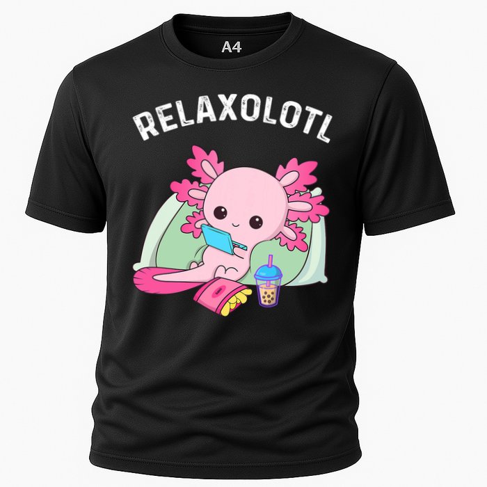 Cute Axolotl Lover Mexican Salamander Relaxolotl Cooling Performance Crew T-Shirt