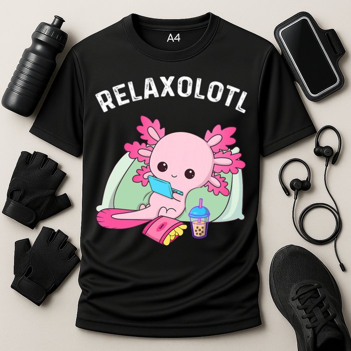 Cute Axolotl Lover Mexican Salamander Relaxolotl Cooling Performance Crew T-Shirt