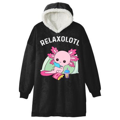 Cute Axolotl Lover Mexican Salamander Relaxolotl Hooded Wearable Blanket