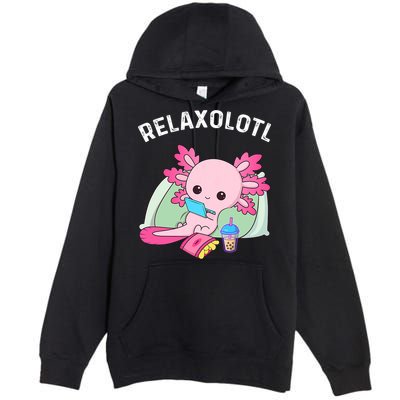 Cute Axolotl Lover Mexican Salamander Relaxolotl Premium Pullover Hoodie
