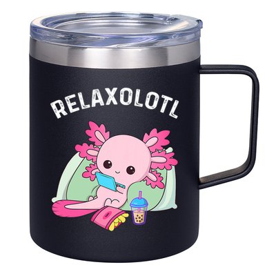 Cute Axolotl Lover Mexican Salamander Relaxolotl 12oz Stainless Steel Coffee Mug