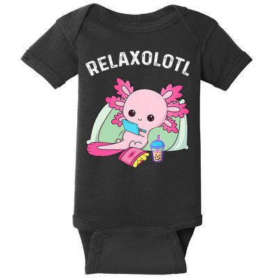 Cute Axolotl Lover Mexican Salamander Relaxolotl Baby Bodysuit