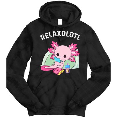Cute Axolotl Lover Mexican Salamander Relaxolotl Tie Dye Hoodie