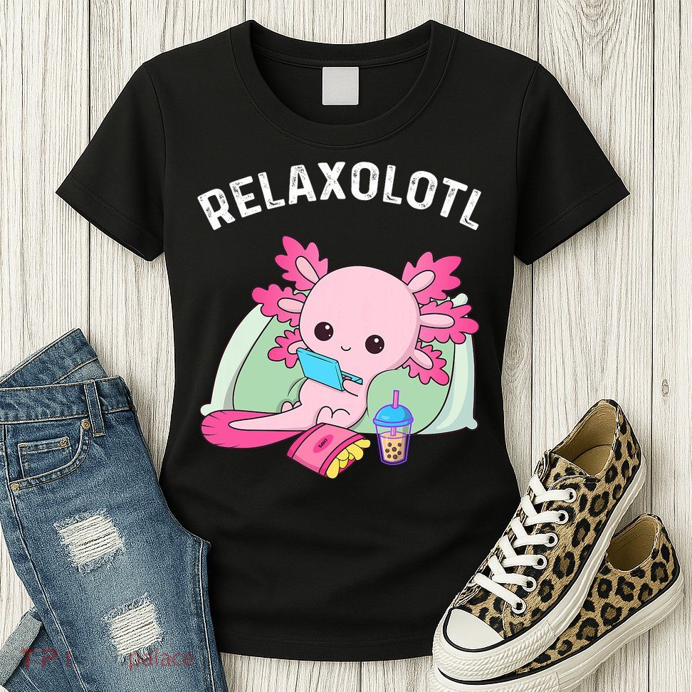 Cute Axolotl Lover Mexican Salamander Relaxolotl Womens T-Shirt