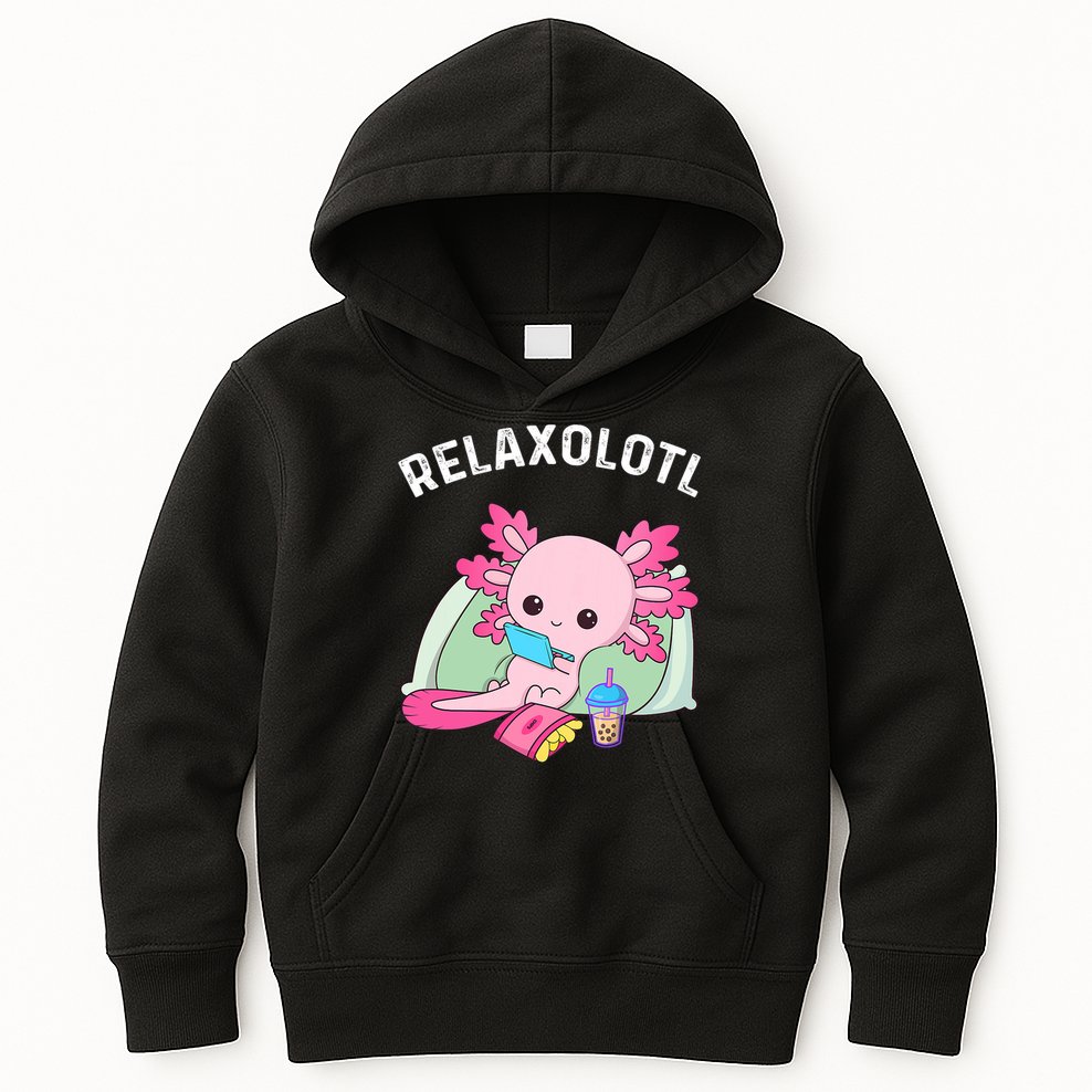 Cute Axolotl Lover Mexican Salamander Relaxolotl Kids Hoodie