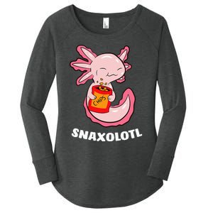 Cute Axolotl Lover Snaxolotl Kawaii Axolotl Food Sweets Women's Perfect Tri Tunic Long Sleeve Shirt