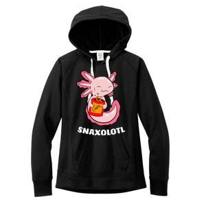 Cute Axolotl Lover Snaxolotl Kawaii Axolotl Food Sweets Women's Fleece Hoodie