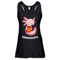 Cute Axolotl Lover Snaxolotl Kawaii Axolotl Food Sweets Ladies Essential Flowy Tank