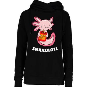 Cute Axolotl Lover Snaxolotl Kawaii Axolotl Food Sweets Womens Funnel Neck Pullover Hood