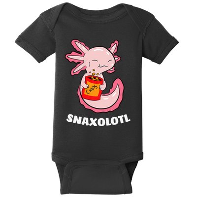 Cute Axolotl Lover Snaxolotl Kawaii Axolotl Food Sweets Baby Bodysuit
