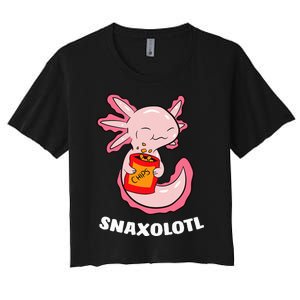 Cute Axolotl Lover Snaxolotl Kawaii Axolotl Food Sweets Women's Crop Top Tee