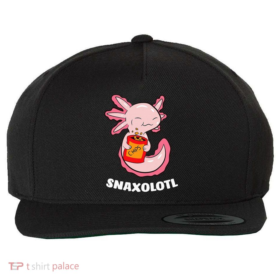 Cute Axolotl Lover Snaxolotl Kawaii Axolotl Food Sweets Wool Snapback Cap