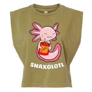 Cute Axolotl Lover Snaxolotl Kawaii Axolotl Food Sweets Garment-Dyed Women's Muscle Tee