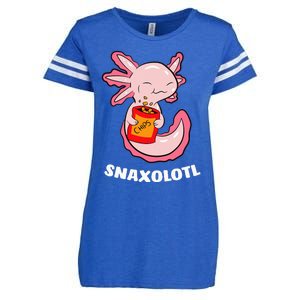 Cute Axolotl Lover Snaxolotl Kawaii Axolotl Food Sweets Enza Ladies Jersey Football T-Shirt