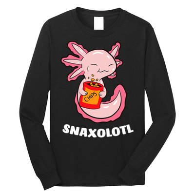 Cute Axolotl Lover Snaxolotl Kawaii Axolotl Food Sweets  Long Sleeve Shirt
