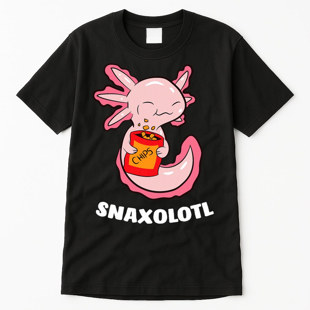 Cute Axolotl Lover Snaxolotl Kawaii Axolotl Food Sweets  Tall T-Shirt