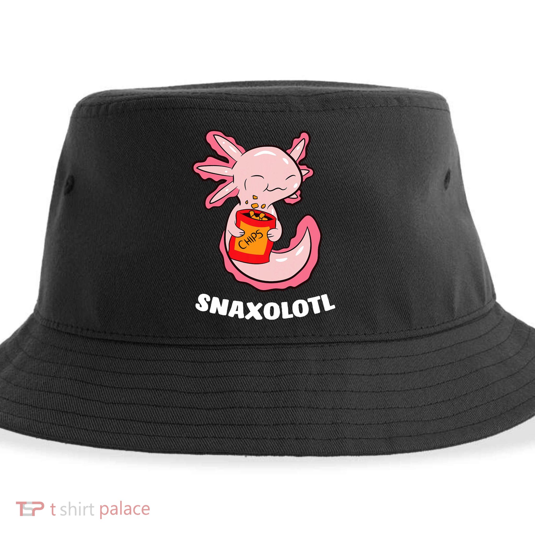 Cute Axolotl Lover Snaxolotl Kawaii Axolotl Food Sweets  Sustainable Bucket Hat
