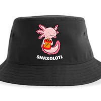 Cute Axolotl Lover Snaxolotl Kawaii Axolotl Food Sweets  Sustainable Bucket Hat