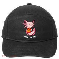 Cute Axolotl Lover Snaxolotl Kawaii Axolotl Food Sweets  7-Panel Snapback Hat
