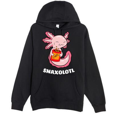 Cute Axolotl Lover Snaxolotl Kawaii Axolotl Food Sweets  Premium Pullover Hoodie