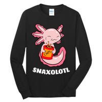 Cute Axolotl Lover Snaxolotl Kawaii Axolotl Food Sweets  Tall Long Sleeve T-Shirt