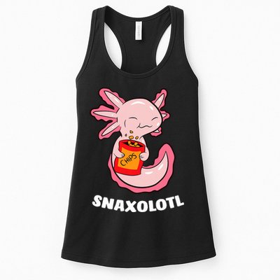 Cute Axolotl Lover Snaxolotl Kawaii Axolotl Food Sweets  Womens Tank Top