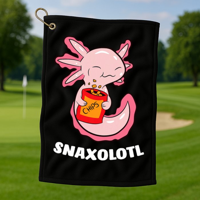 Cute Axolotl Lover Snaxolotl Kawaii Axolotl Food Sweets  Golf Towel