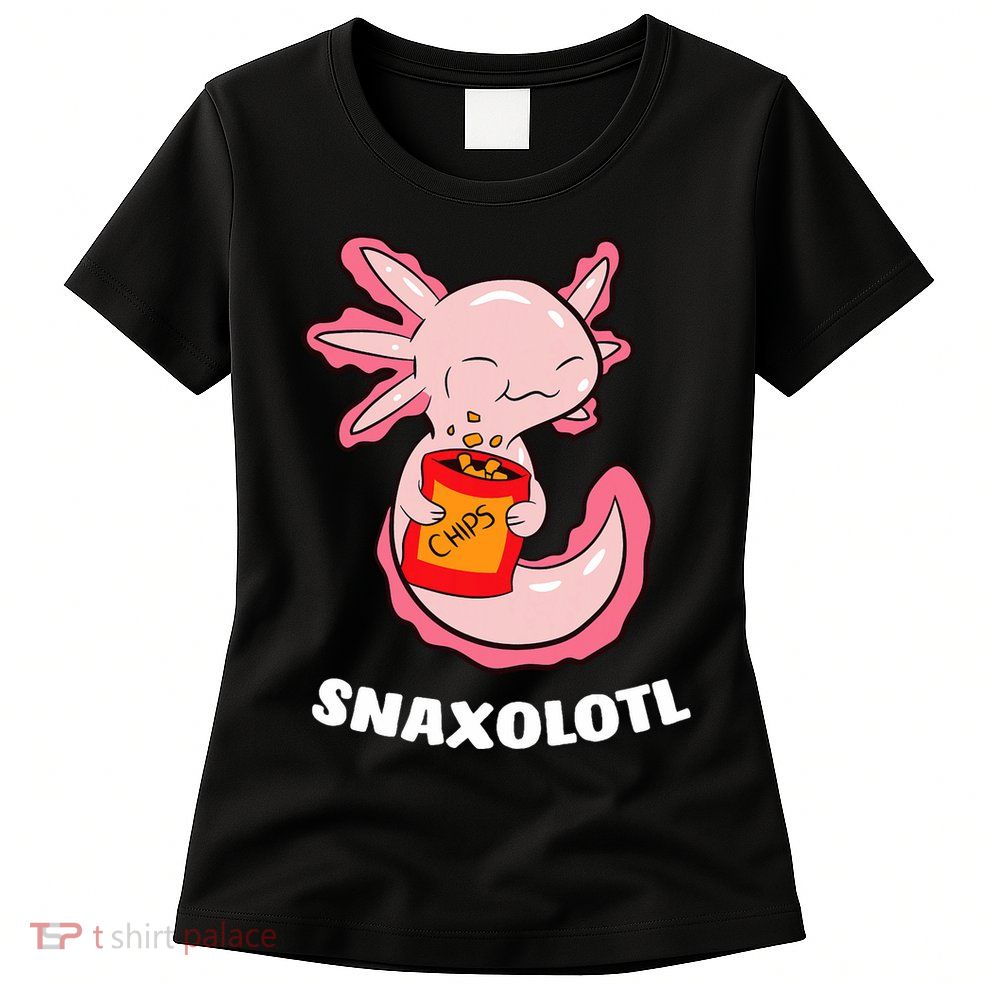 Cute Axolotl Lover Snaxolotl Kawaii Axolotl Food Sweets  Womens T-Shirt