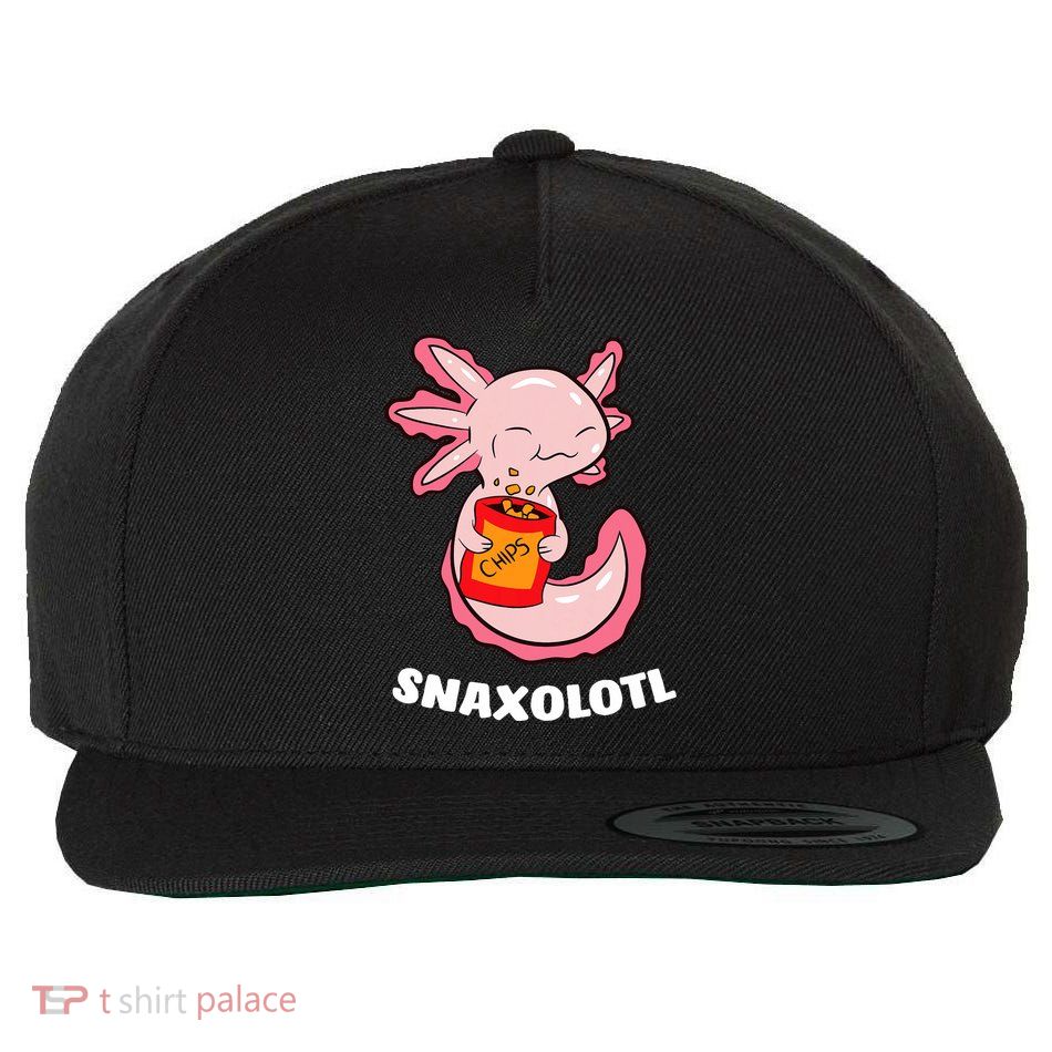 Cute Axolotl Lover Snaxolotl Kawaii Axolotl Food Sweets  Wool Snapback Cap