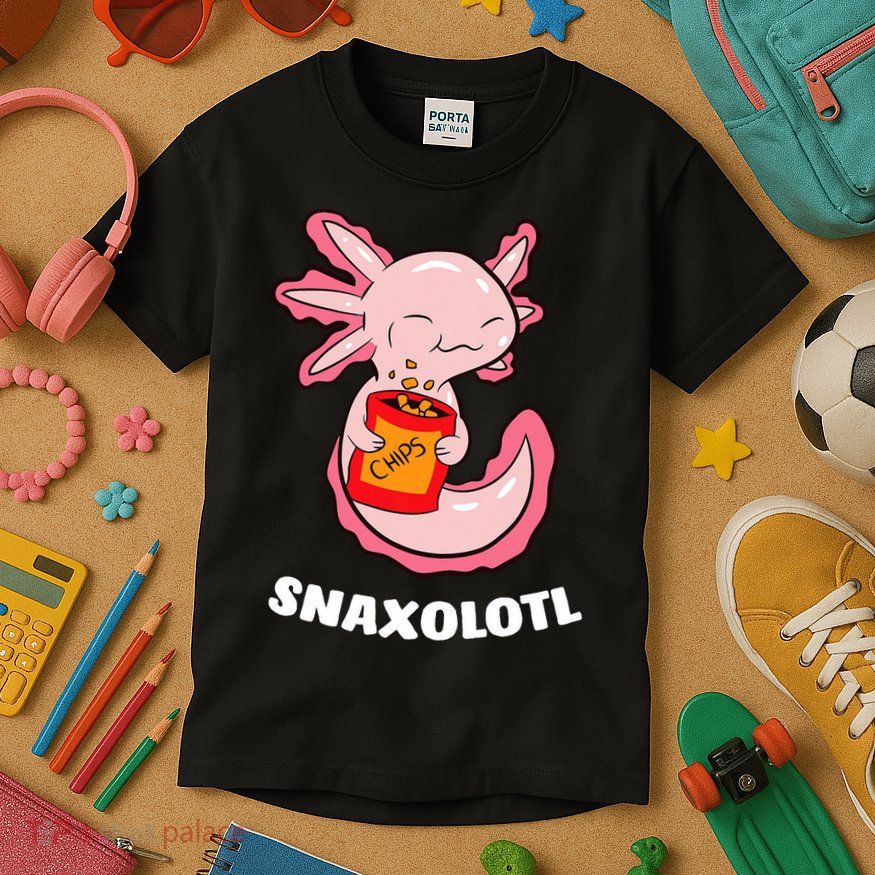 Cute Axolotl Lover Snaxolotl Kawaii Axolotl Food Sweets  Kids T-Shirt