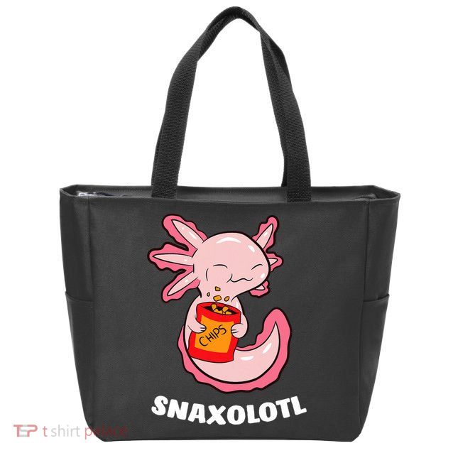 Cute Axolotl Lover Snaxolotl Kawaii Axolotl Food Sweets  Zip Tote Bag