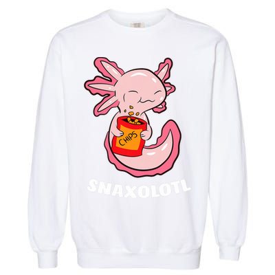 Cute Axolotl Lover Snaxolotl Kawaii Axolotl Food Sweets  Garment-Dyed Sweatshirt